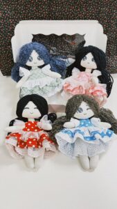 ハンドメイドぬいぐるみ人形セット、ペアドール、手作り雑貨、日本市場向け